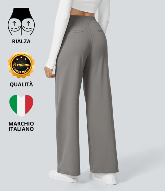 Pantaloni svasati con cintura alta